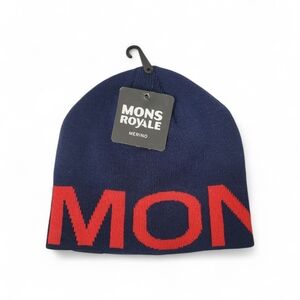 Mons Royale O/S Navy Merino Wool Beanie Hat NWT